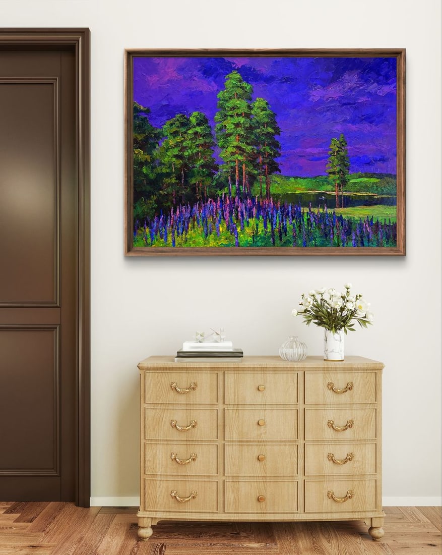 Oil painting Flowers near the forest Boris Serdyuk - 2