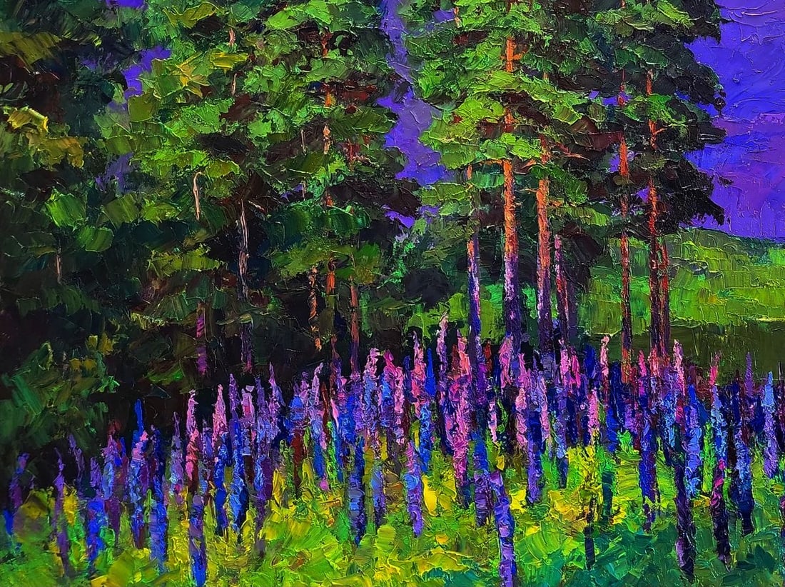 Oil painting Flowers near the forest Boris Serdyuk - 4