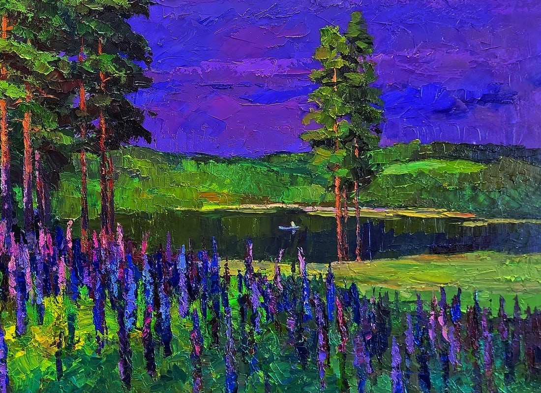 Oil painting Flowers near the forest Boris Serdyuk - 5