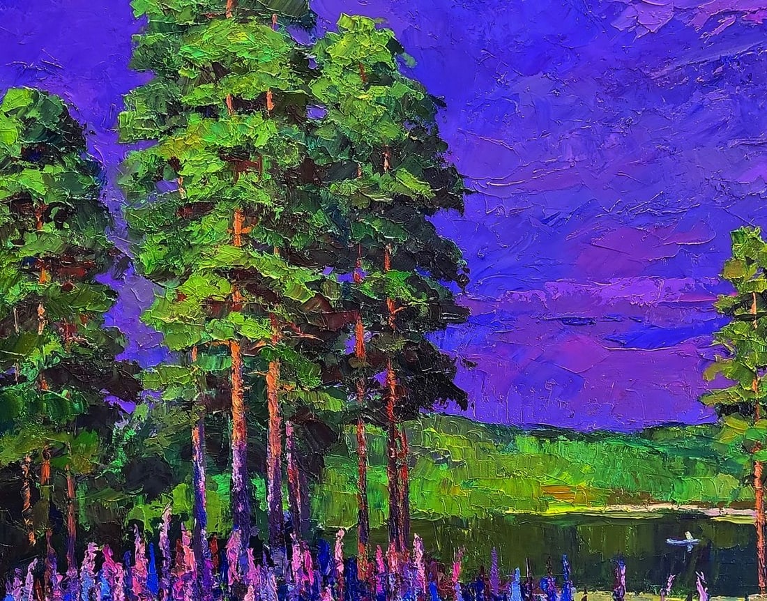 Oil painting Flowers near the forest Boris Serdyuk - 8