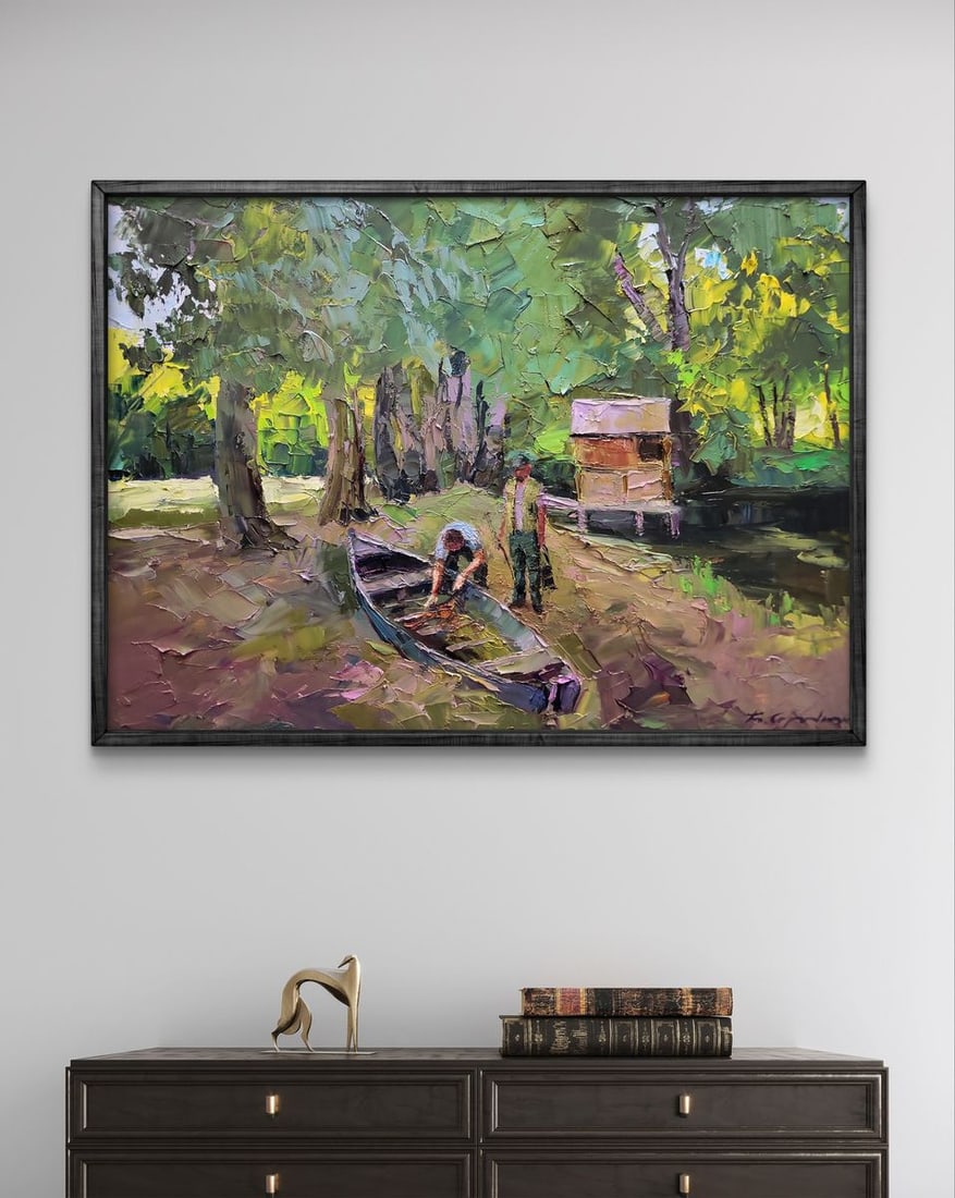 Oil painting A boat near the shore Boris Serdyuk - 2