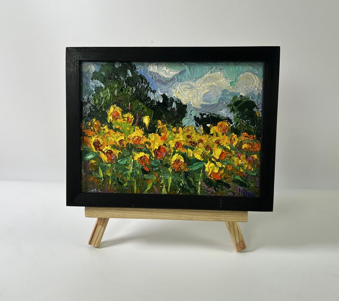 Oil painting Sunflowers field Oksana Ivanyuk - 2