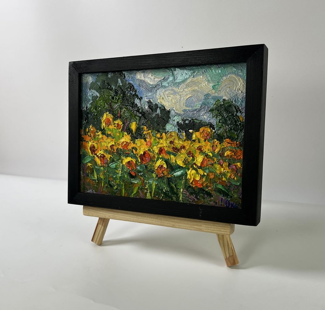 Oil painting Sunflowers field Oksana Ivanyuk - 3
