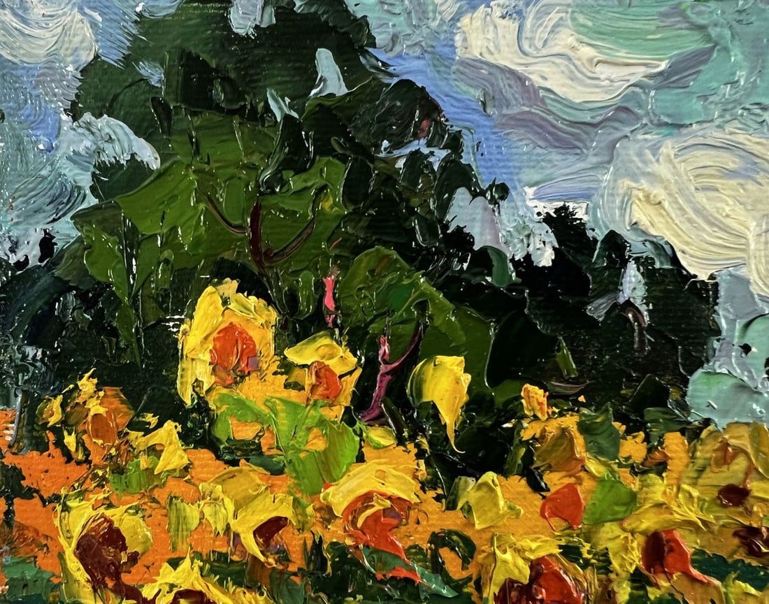 Oil painting Sunflowers field Oksana Ivanyuk - 4