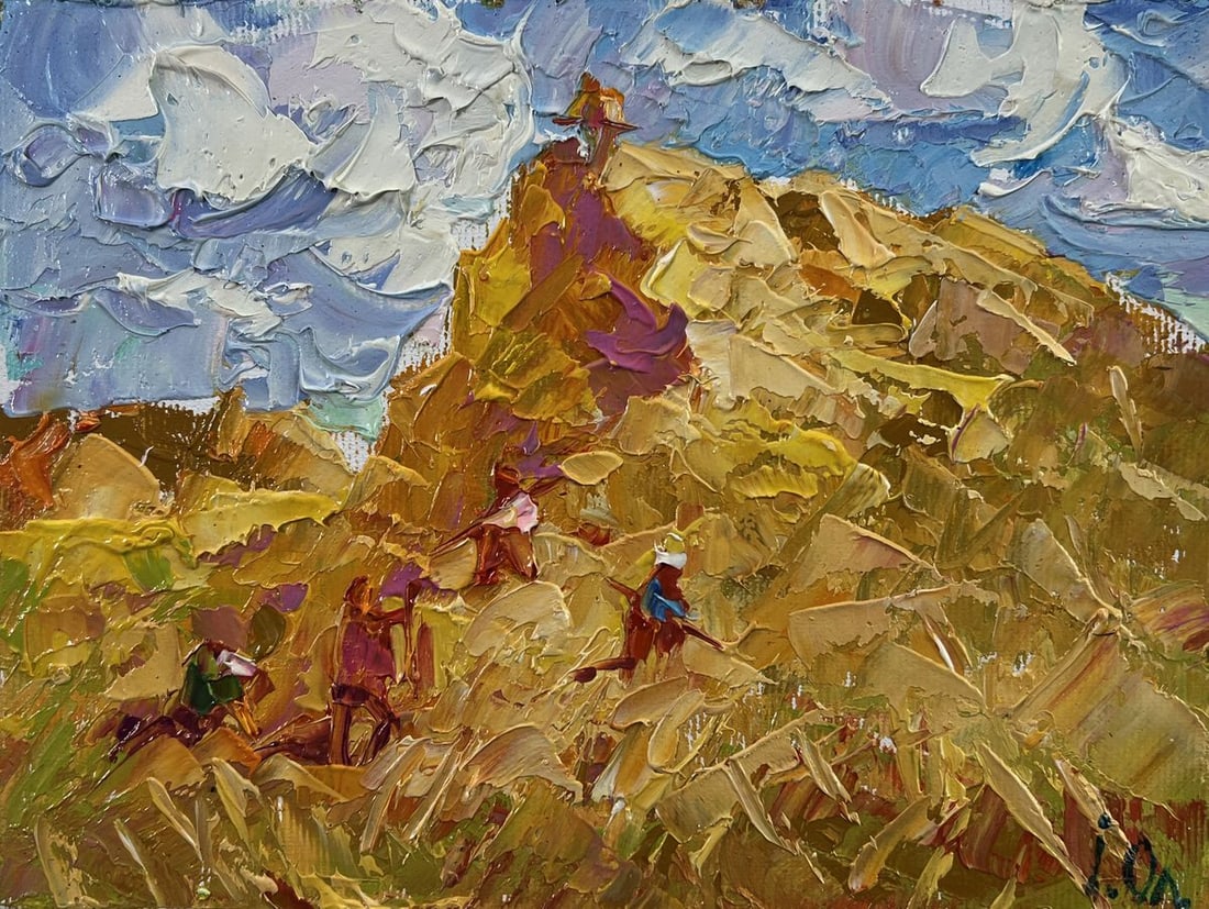 Oil painting Daytime haymaking Oleksiy Ivanyuk: Title: Oil painting Daytime haymaking Oleksiy Ivanyuk Description: №AAA5880*** ABOUT THIS PAINTING **** TITLE: "Daytime haymaking"* ARTISTS: Oleksiy Ivanyuk* SIZE: 15x20 cm/5.90x7.87 inches'* ME