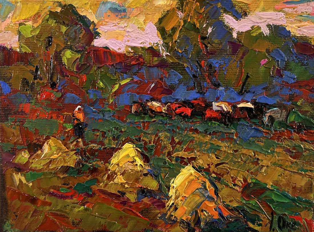 Oil painting In the morning in the field Oksana Ivanyuk (1 of 8)