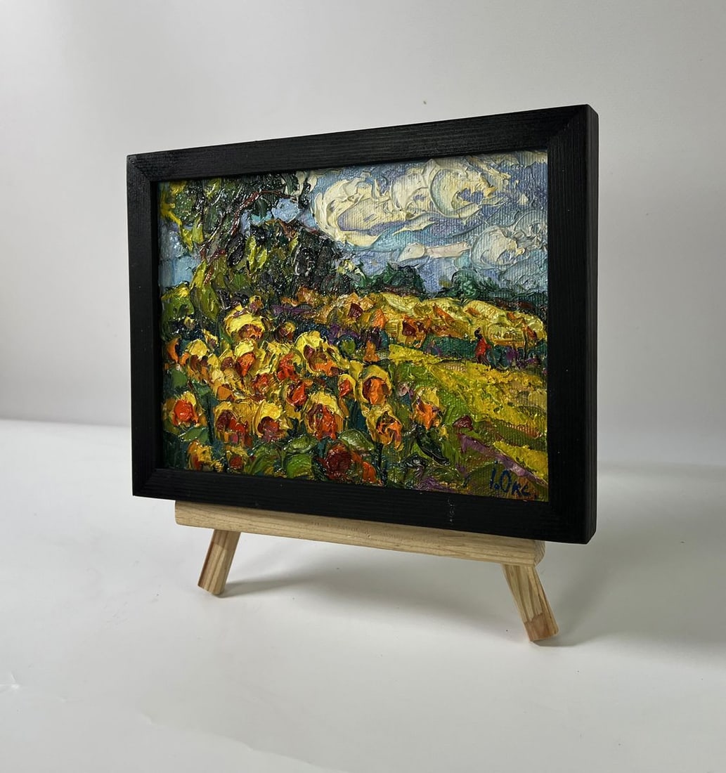 Oil painting Daytime sunflowers Oksana Ivanyuk - 3
