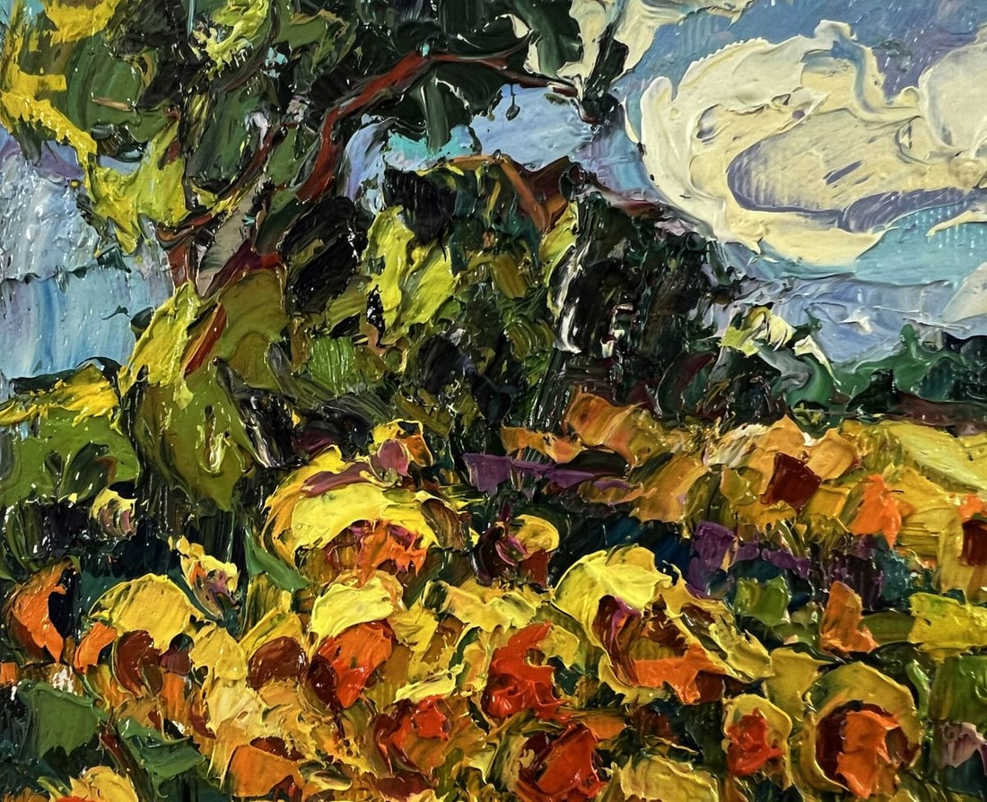 Oil painting Daytime sunflowers Oksana Ivanyuk - 4
