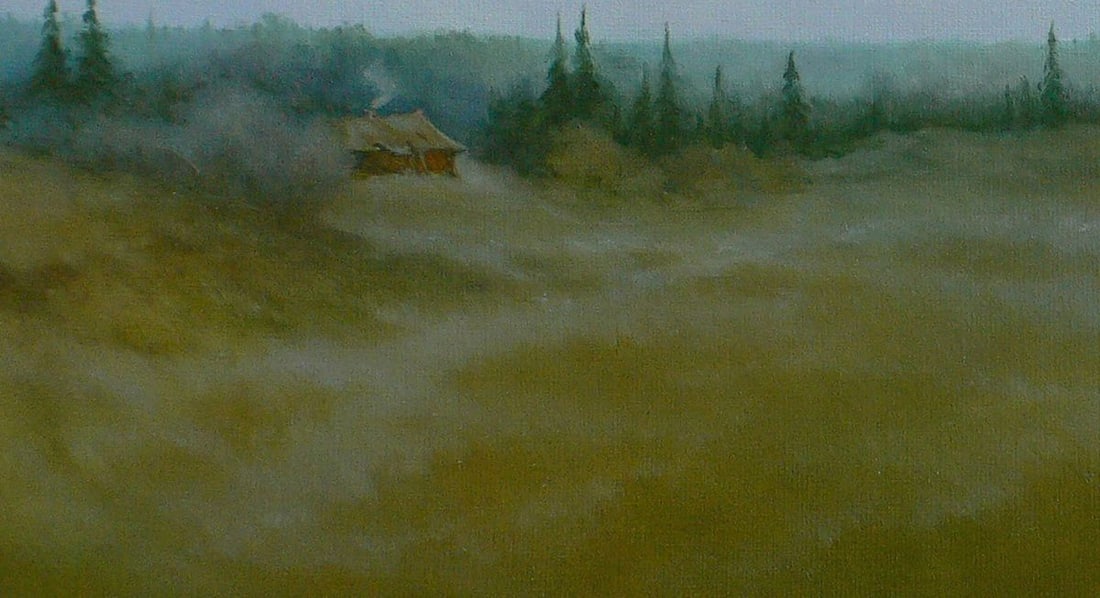 Oil painting Hunter's hut Vasily Korkishko - 2