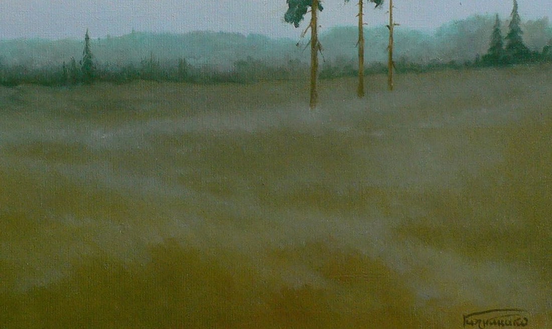 Oil painting Hunter's hut Vasily Korkishko - 3