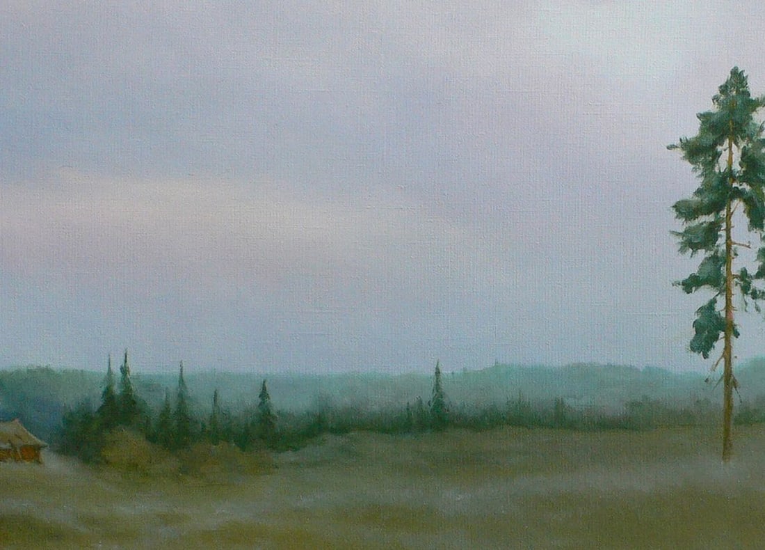 Oil painting Hunter's hut Vasily Korkishko - 6