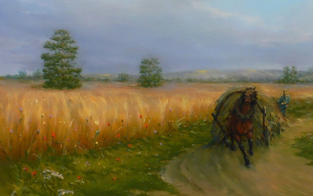 Oil painting In the vastness of wheat fields Vasily Korkishko - 2