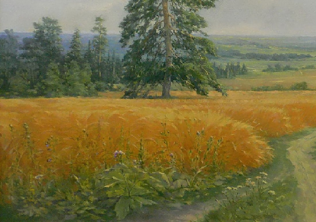 Oil painting Road in the field Vasily Korkishko - 2