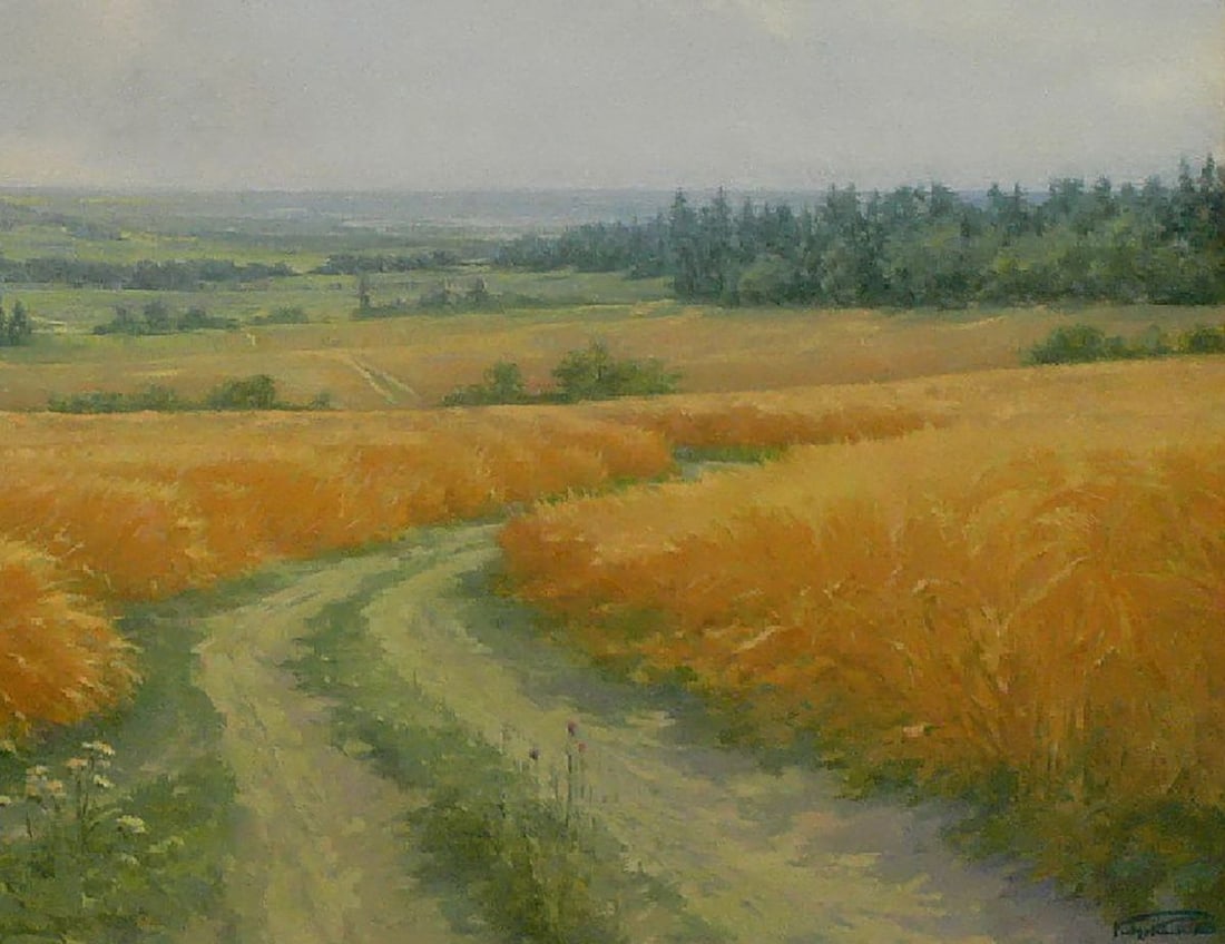 Oil painting Road in the field Vasily Korkishko - 3