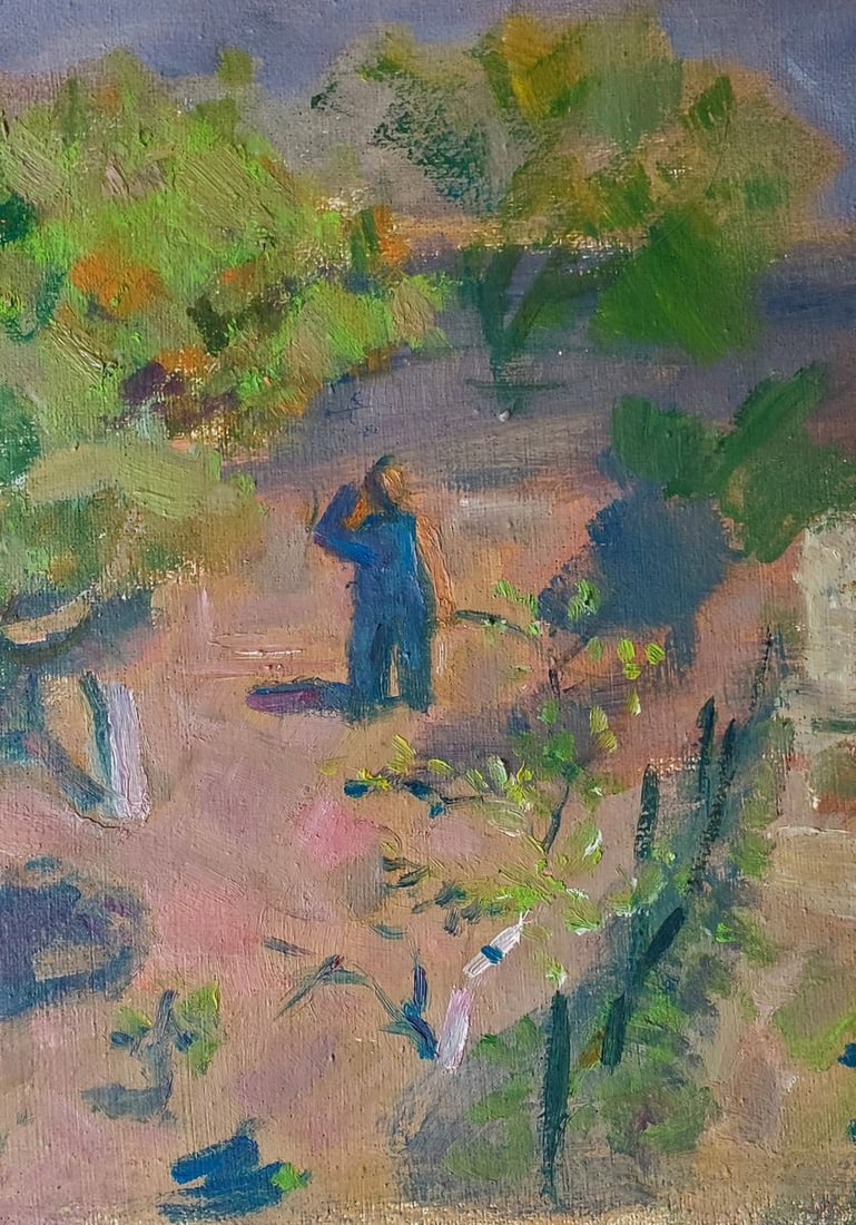 Oil painting In the garden in spring Daniil Litvinov - 4