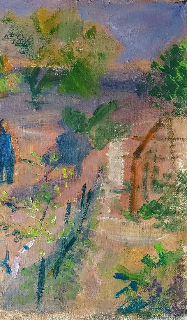 Oil painting In the garden in spring Daniil Litvinov - 5