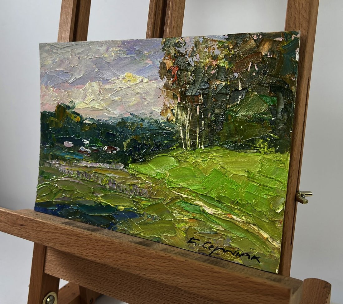 Oil painting Birch grove in the light of the morning sun Boris Serdyuk - 3