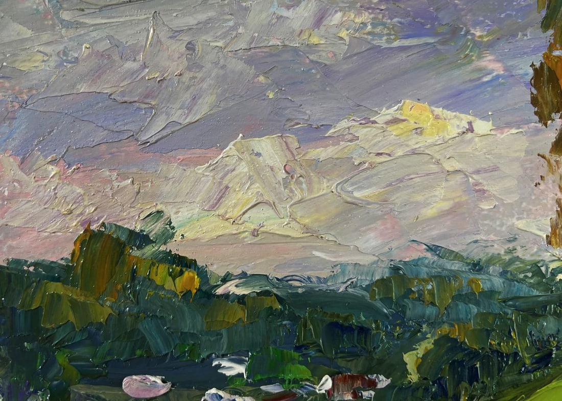 Oil painting Birch grove in the light of the morning sun Boris Serdyuk - 4