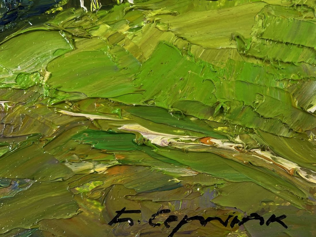 Oil painting Birch grove in the light of the morning sun Boris Serdyuk - 7