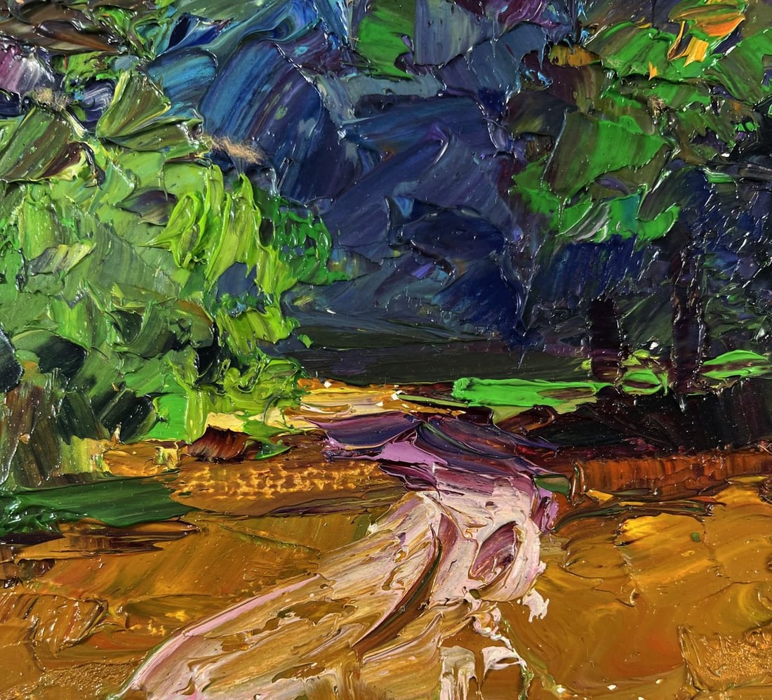 Oil painting The road to the green dense forest Boris Serdyuk - 8