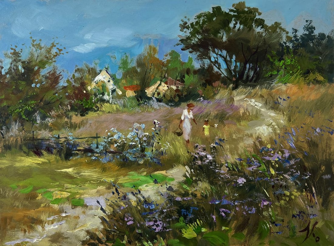 Oil painting Joyful walks through the field Yuriy Suprunchuk (1 of 10)