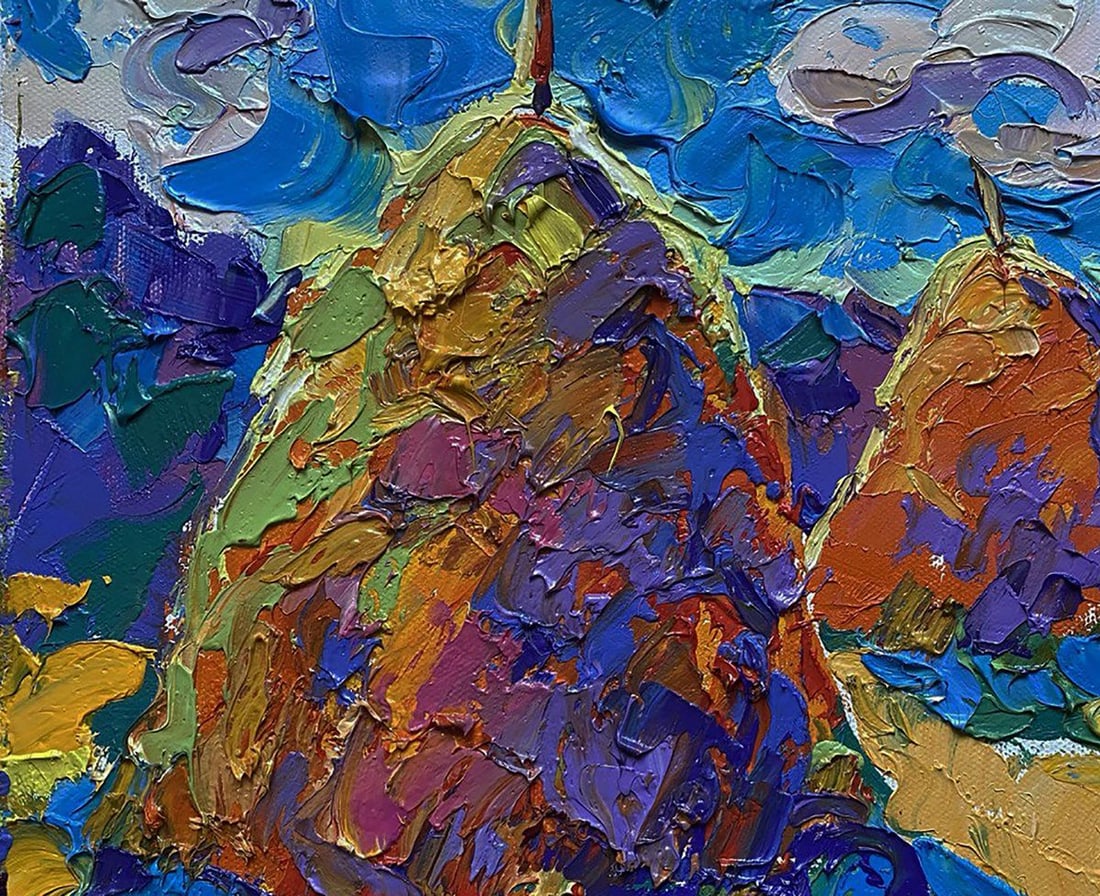 Oil painting Haystacks in a summer field Oleksiy Ivanyuk - 4