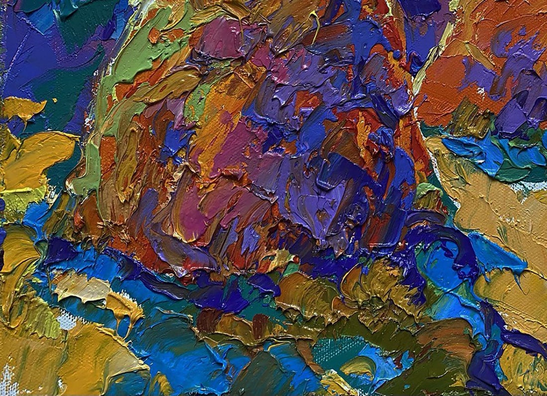 Oil painting Haystacks in a summer field Oleksiy Ivanyuk - 6