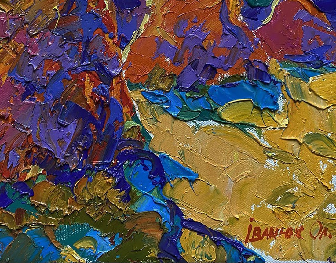 Oil painting Haystacks in a summer field Oleksiy Ivanyuk - 7