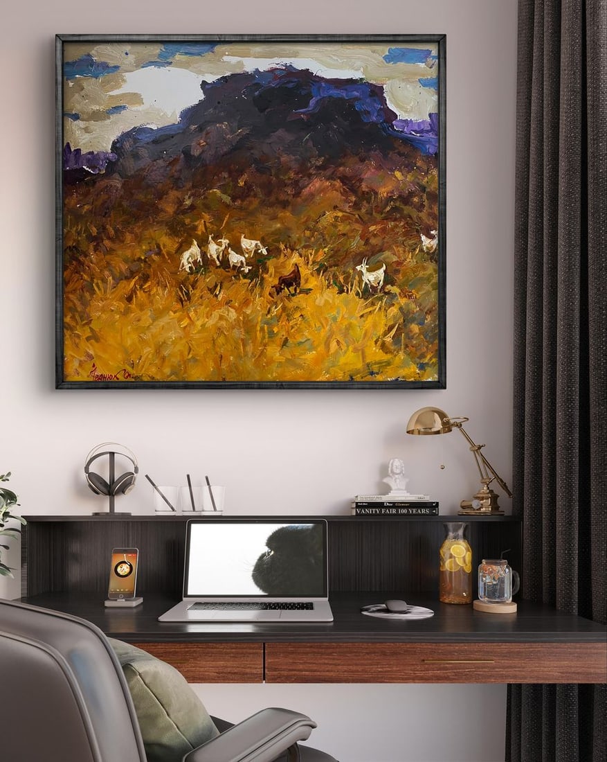 Oil painting Goats in a wheat field Oleksiy Ivanyuk - 3