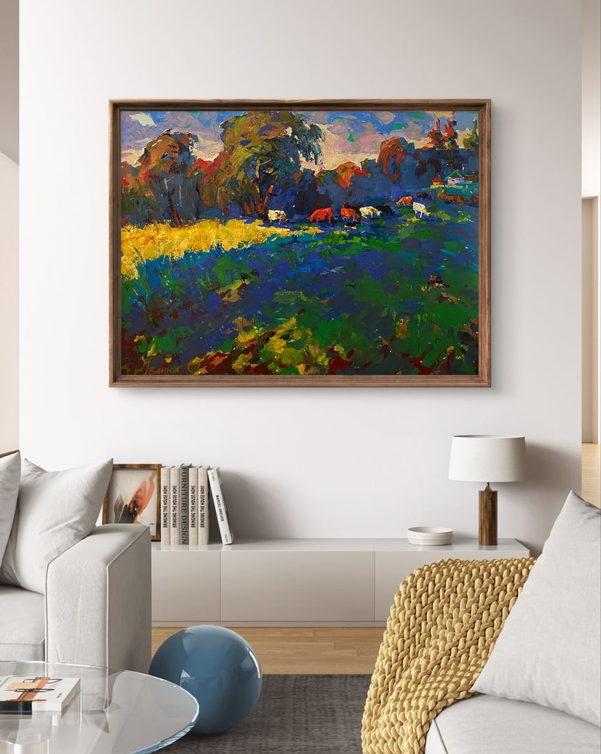 Oil painting Walking cows in the field Oleksiy Ivanyuk - 2