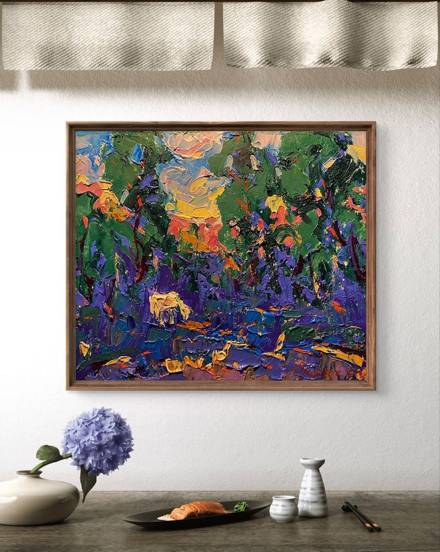 Oil painting Sunset beyond the forest Alex Kalenyuk - 2