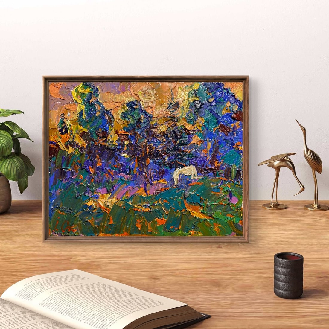 Oil painting Warm evening in the forest Alex Kalenyuk - 2