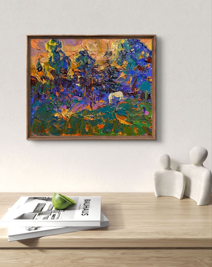 Oil painting Warm evening in the forest Alex Kalenyuk - 3