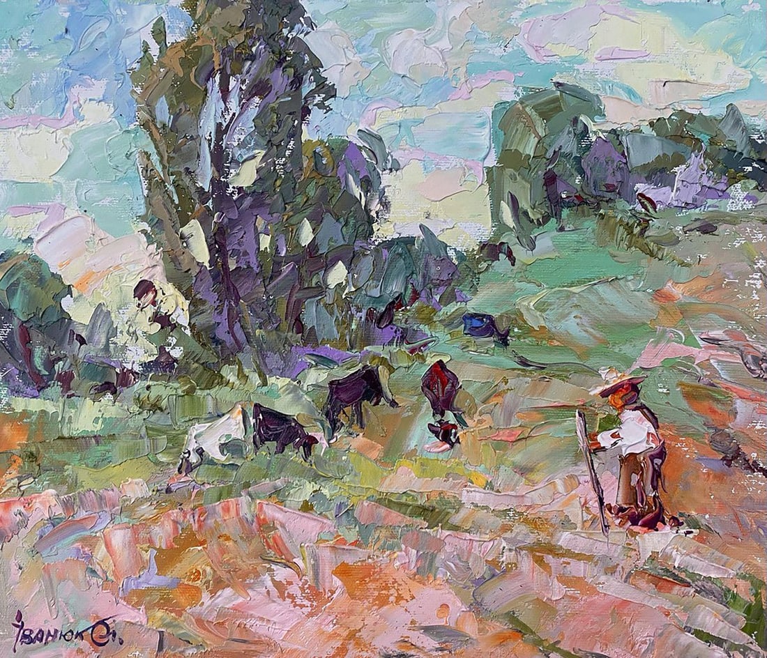 Oil painting Morning outside the village Alex Kalenyuk (1 of 4)