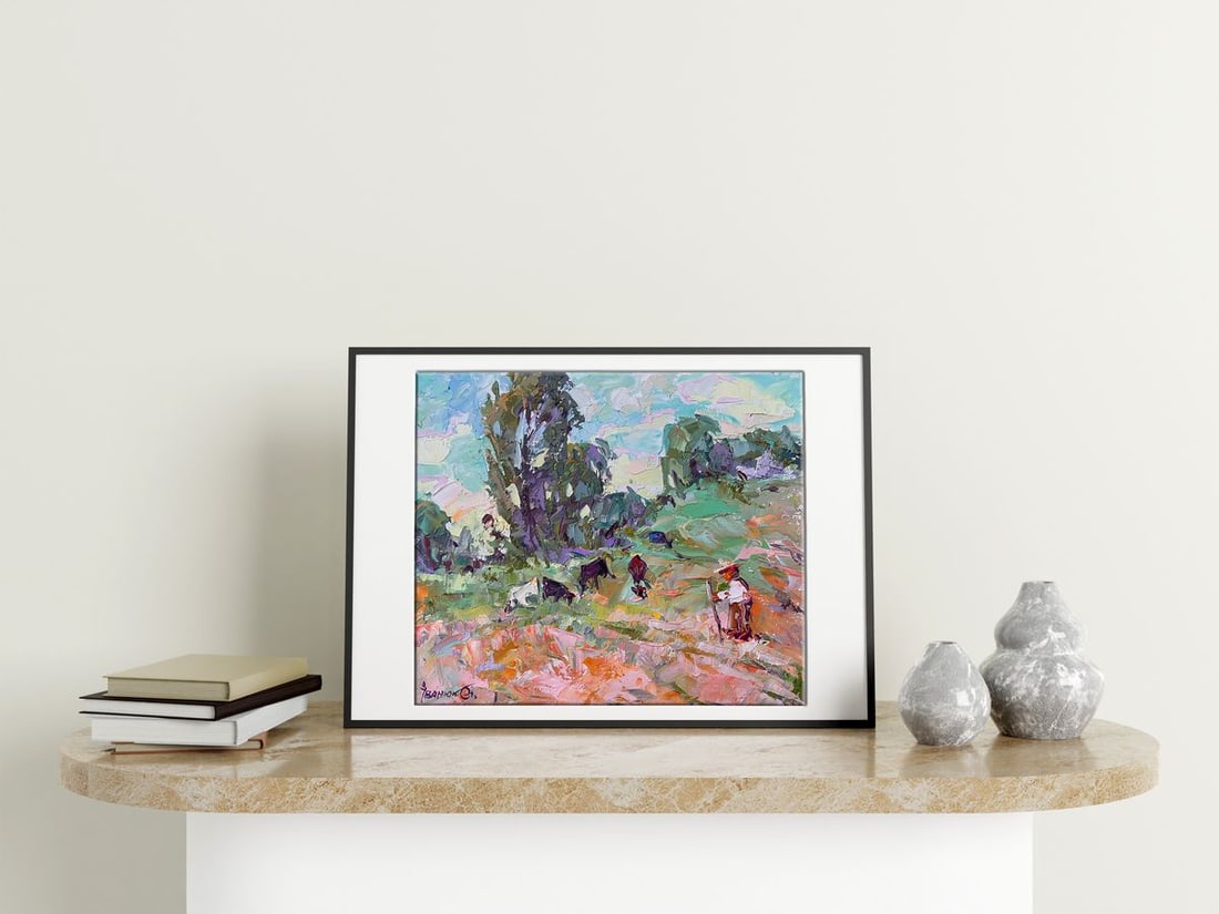 Oil painting Morning outside the village Alex Kalenyuk - 2