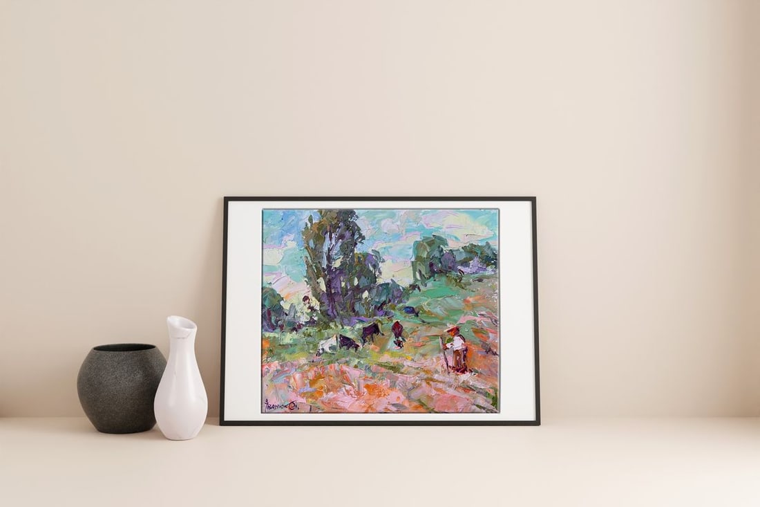 Oil painting Morning outside the village Alex Kalenyuk - 3