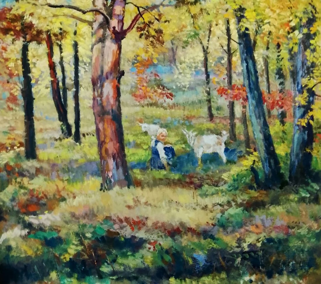 Oil painting Walk through the meadows Vitaly Duhnevich (1 of 5)