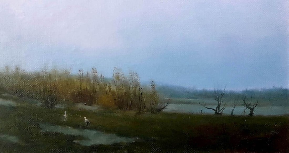 Oil painting The storks have arrived Korkishko Vasily - 6