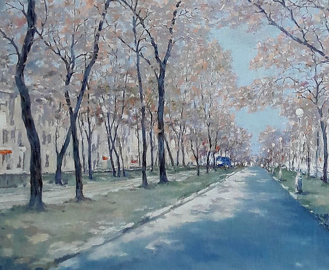 Oil painting Yavornytsky Avenue in the Dnieper Korkishko Vasily - 5