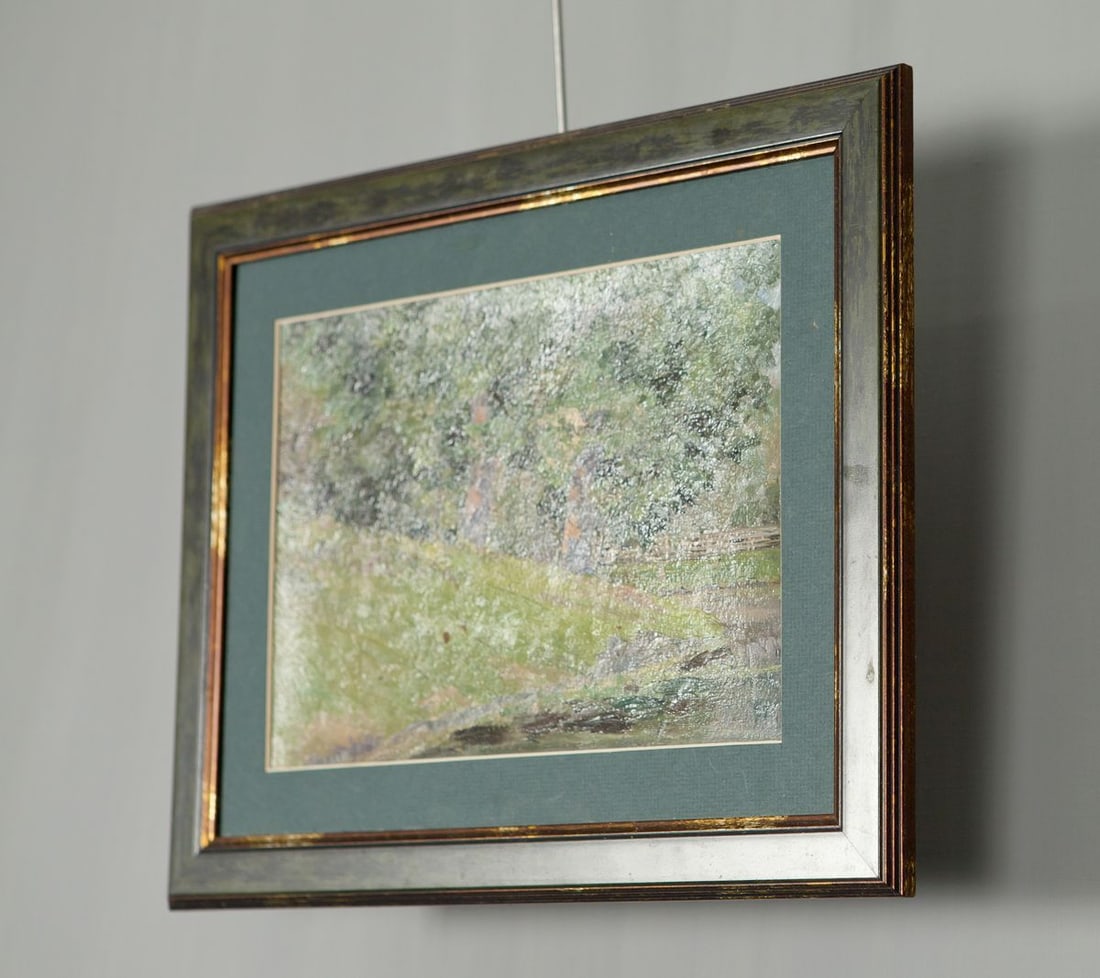 Oil Painting Oaks by the Pond - 2