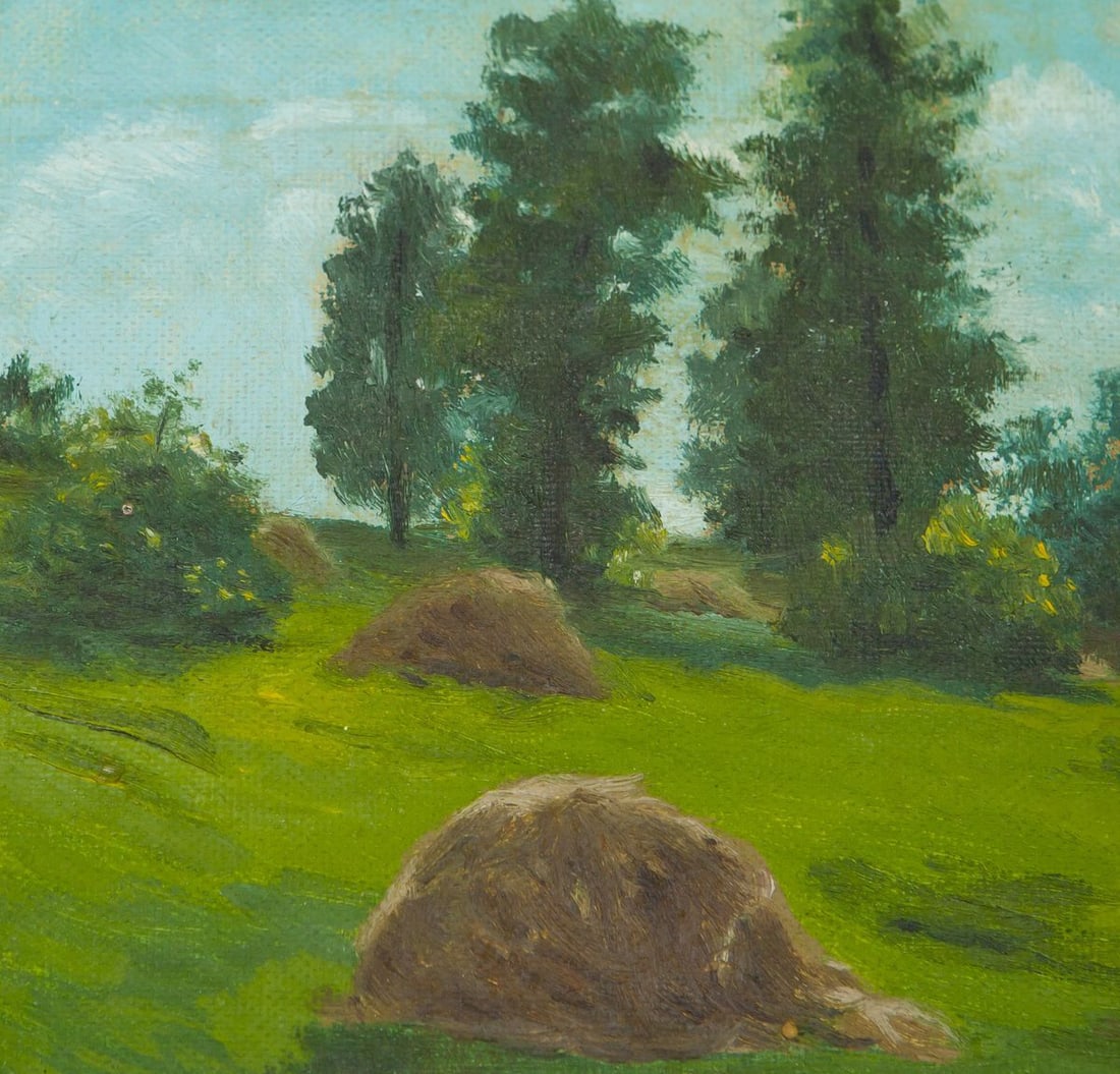 Oil painting Forest, nature, haystack Ivan Kirillovich Tsyupka - 5