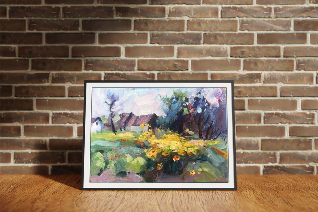 Oil painting Yard with flowers Kuzeminsky Nikolay Borisovich - 3