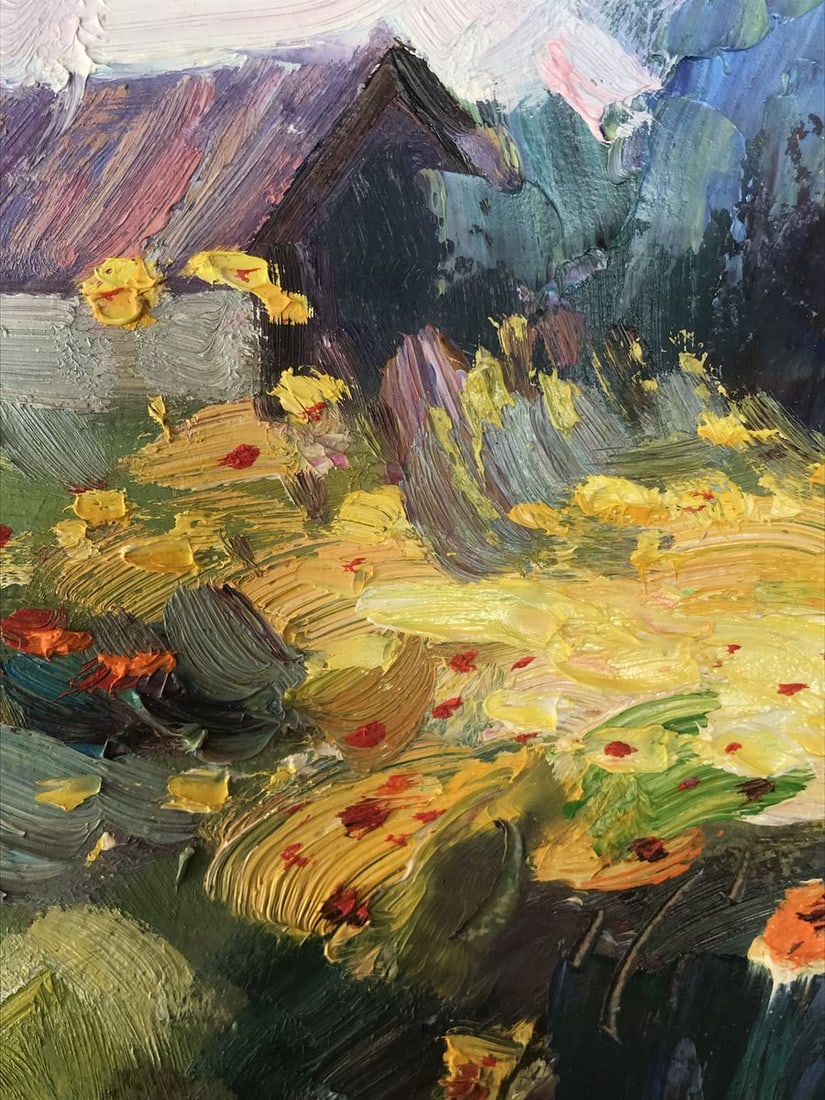 Oil painting Yard with flowers Kuzeminsky Nikolay Borisovich - 7