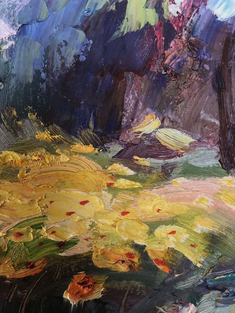 Oil painting Yard with flowers Kuzeminsky Nikolay Borisovich - 8