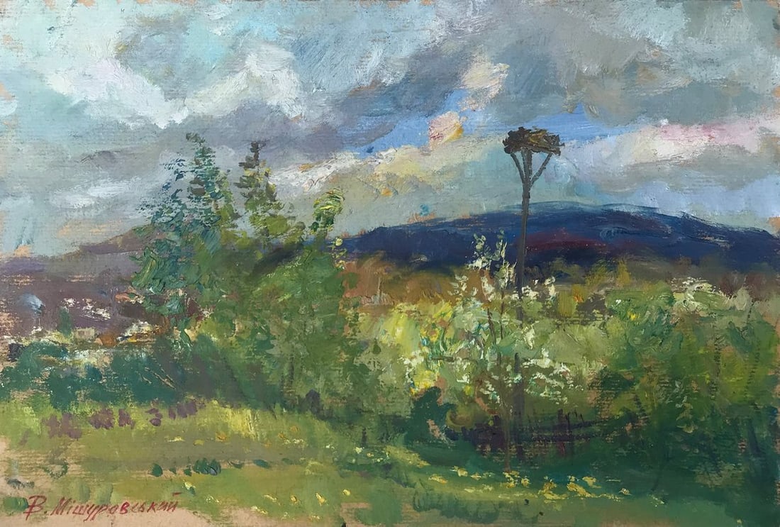 Oil painting Spring in Gorodishe Wihyrovskii Victor (1 of 11)