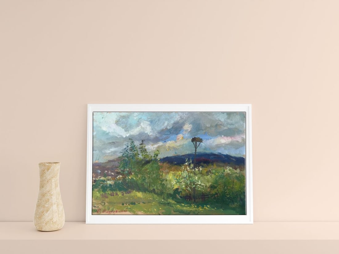 Oil painting Spring in Gorodishe Wihyrovskii Victor - 2