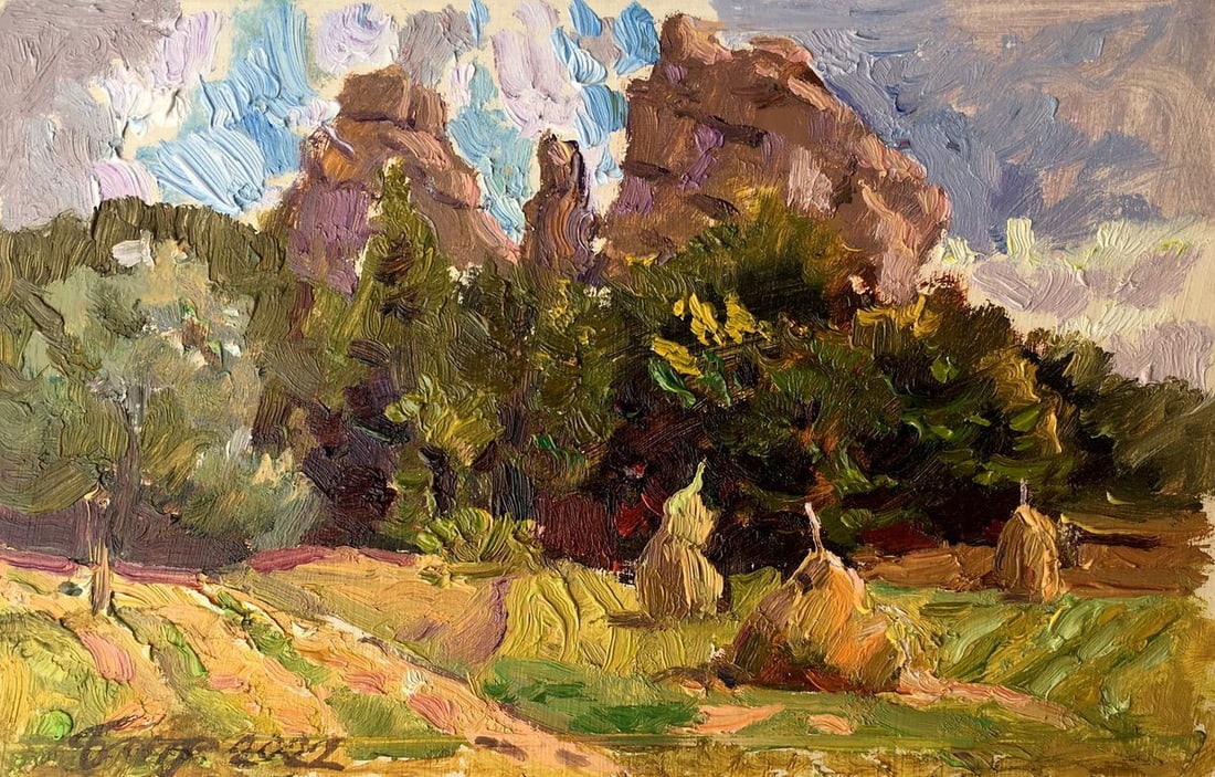 Oil painting Rock fortress in Tustan Batrakov Vladimir Grigorievich (1 of 13)
