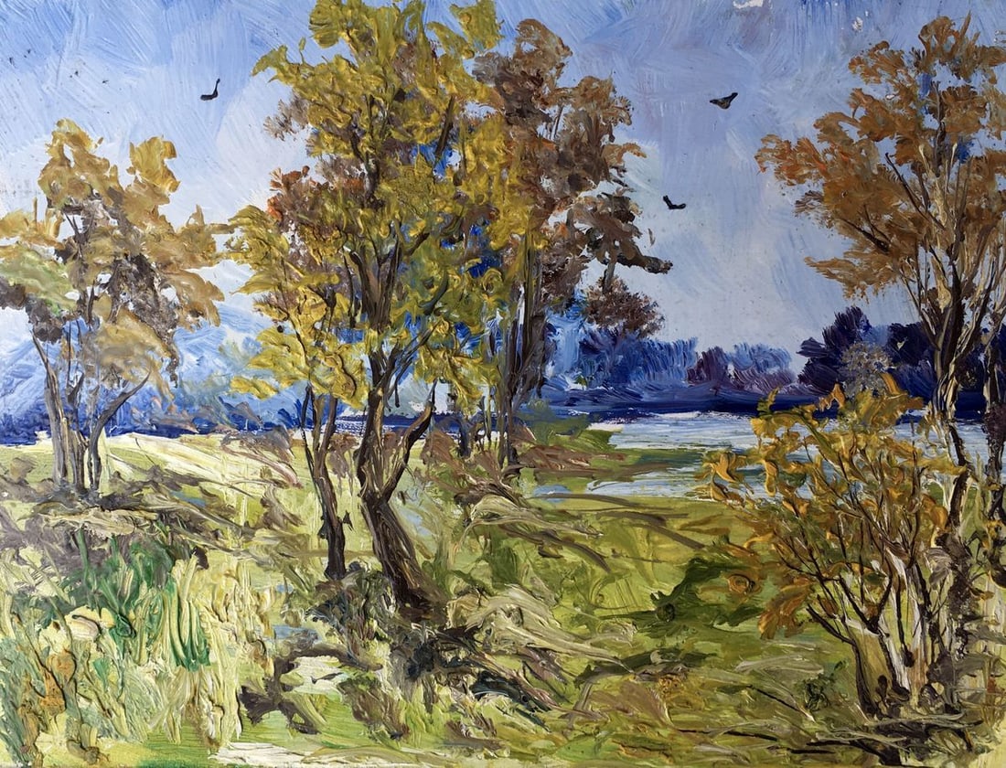 Oil painting Rest at nature Unknown artist (1 of 14)