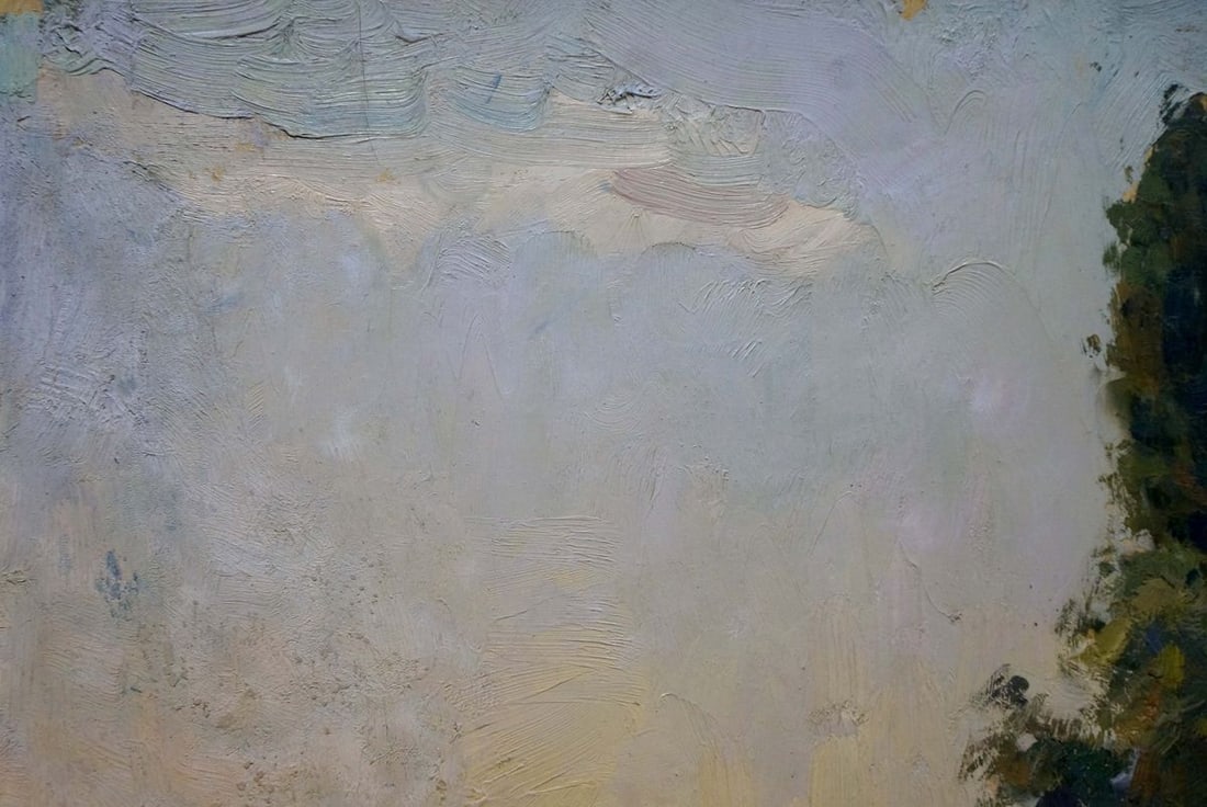 Oil painting With a landscape on a garden - 5