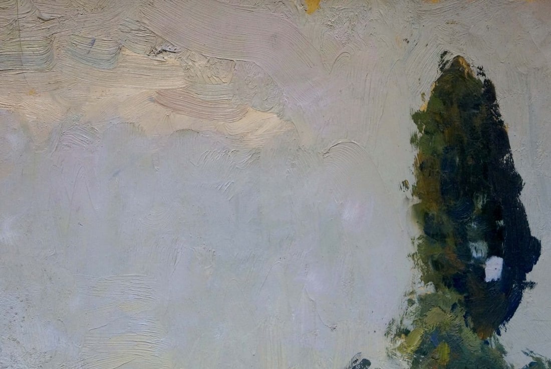 Oil painting With a landscape on a garden - 6